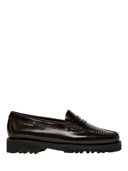 G.H.BASS Weejuns Lug Leather Penny Loafers, Chocolate, Chocolate