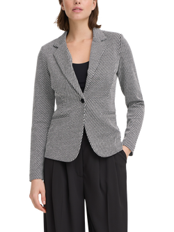 ICHI Ihkate Twillish Tailored Blazer, BlackWhite, Black/White