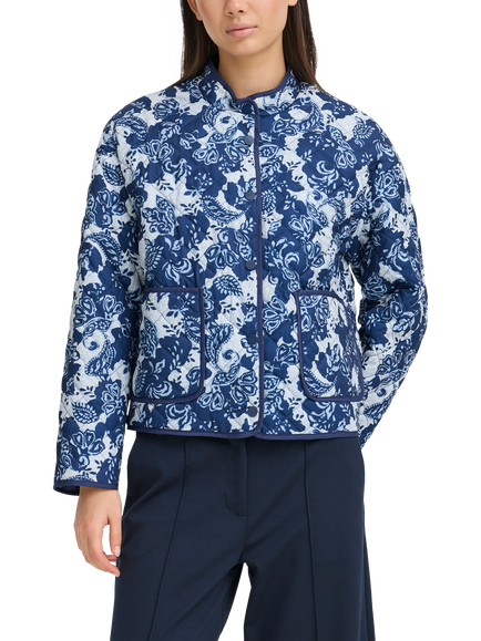 ICHI Ihlivanta Paisley Quilted Jacket, Blue, Blue
