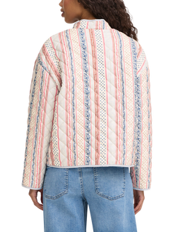 ICHI Ihlivanta Striped Quilted Jacket, Beige/Multi - view 2, Beige/Multi