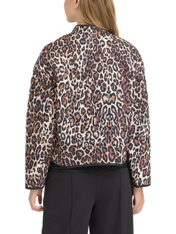 ICHI Ihlivanta Leopard Print Quilted Jacket, Brown - view 2, Brown