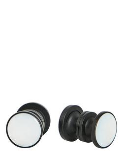 Hackett London Dress Shirt Studs, Black/White, Black/White