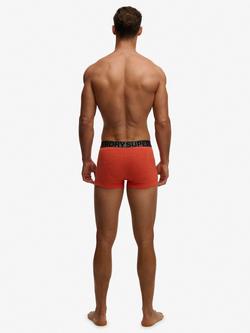 Superdry Stretch Cotton Waistband Trunks, Pack of 3, Black/Orange/Grey - view 2, Black/Orange/Grey