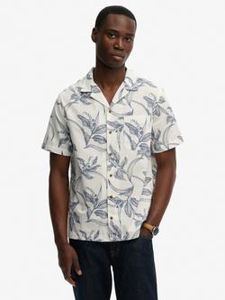 Superdry Vintage Loom Cabana Short Sleeve Shirt, China Blue, China Blue