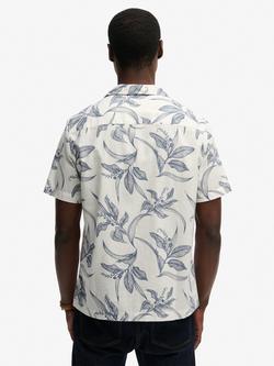 Superdry Vintage Loom Cabana Short Sleeve Shirt, China Blue - view 2, China Blue