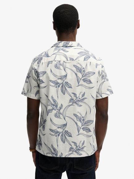Superdry Vintage Loom Cabana Short Sleeve Shirt, China Blue - view 2, China Blue