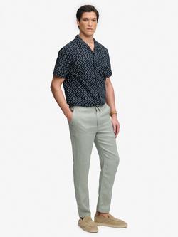 Superdry Merchant Linen Trousers, Bay Green, Bay Green