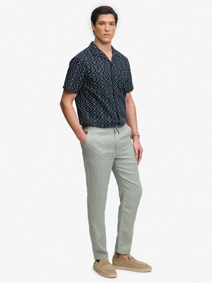 Superdry Merchant Linen Trousers, Bay Green, Bay Green