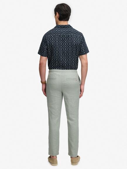 Superdry Merchant Linen Trousers, Bay Green - view 2, Bay Green