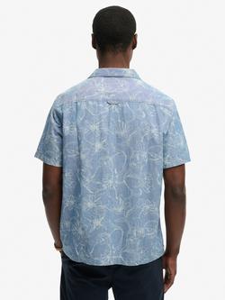 Superdry Vintage Loom Cabana Short Sleeve Shirt, Nouveau Navy - view 2, Nouveau Navy