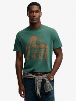Superdry Cotton Retro Outdoor Relaxed T-Shirt, Hunter Green, Hunter Green