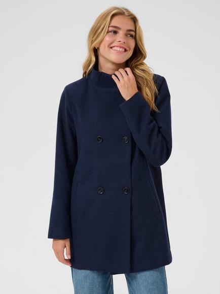 KAFFE Kafanny Wool Blend Pea Coat, Midnight Marine, Midnight Marine