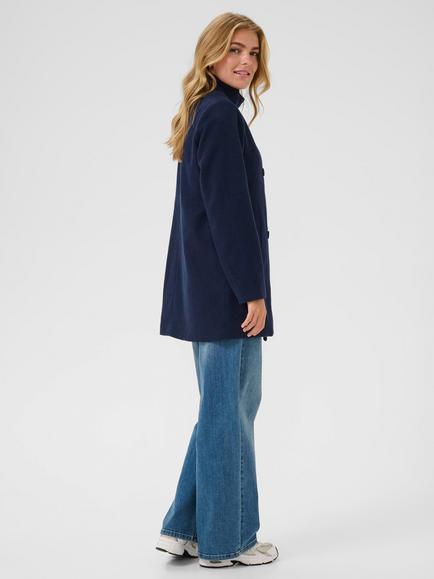 KAFFE Kafanny Wool Blend Pea Coat, Midnight Marine - view 2, Midnight Marine