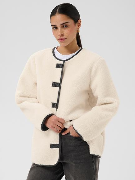 KAFFE Kasandra Teddy Coat, Turtledove, Turtledove