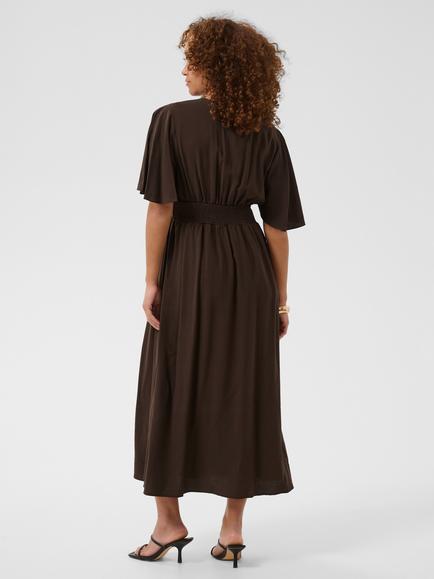 KAFFE Sirena Maxi Dress, Coffee Bean - view 2, Coffee Bean
