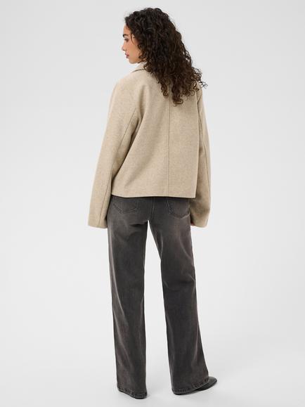 KAFFE Kasaturn Pea Coat, Coffee Bean - view 2, Beige Smoke Melange