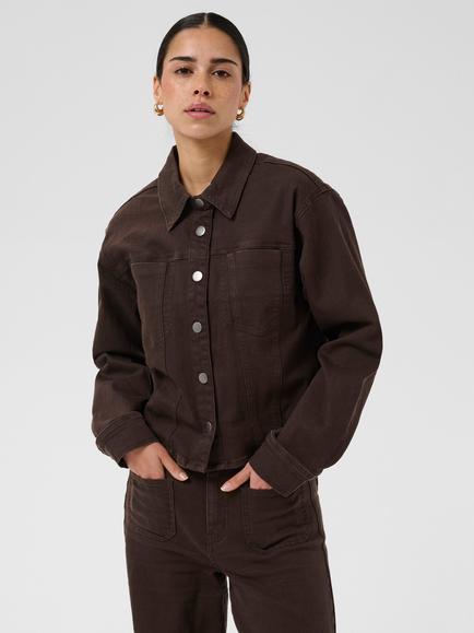 KAFFE Kabrook Denim Shirt, Coffee Bean, Coffee Bean