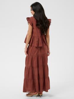 KAFFE Valerie V-Neck Pintuck Blouse, Henna - view 2, Henna