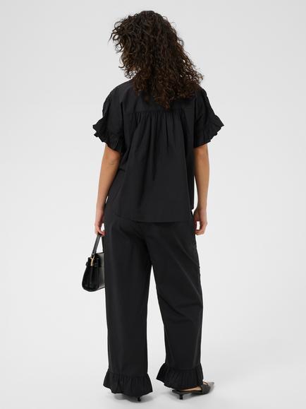 KAFFE Kaverdina Short Sleeve Shirt, Black Deep - view 2, Black Deep
