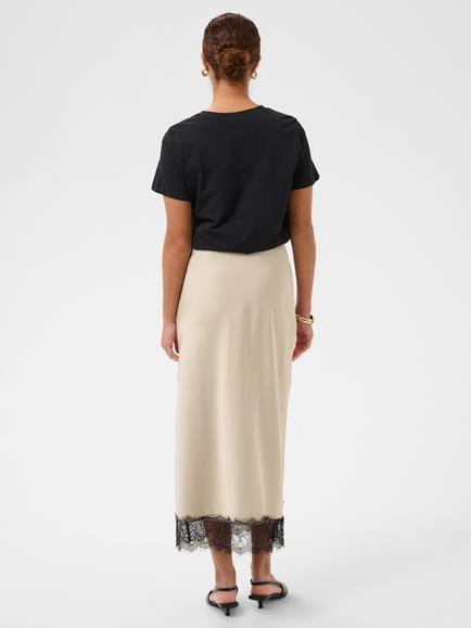 KAFFE Hill Lace Hem Skirt, Feather Grey - view 2, Feather Grey