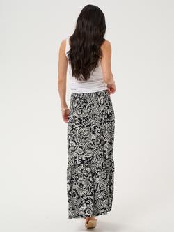 KAFFE Kamaxi Paisley Print Smock Skirt, Black/Chalk - view 2, Black/Chalk