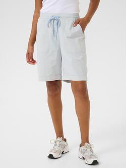 KAFFE Kanaya Striped Cotton Shorts, Blue/White