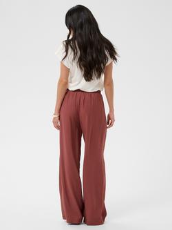 KAFFE Emily Wide Leg Viscose Blend Trousers, Henna - view 2, Henna