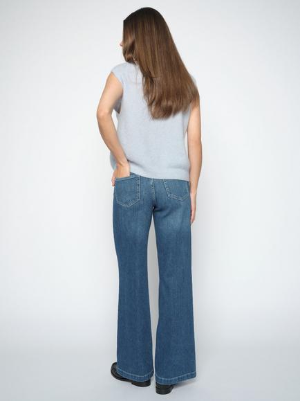MOS MOSH Colette Wide Leg Fit Jeans, Red - view 2, Blue