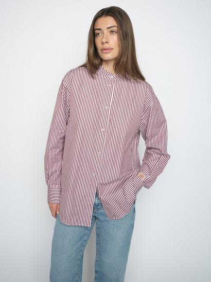 MOS MOSH Mmkaris Stripe Long Sleeve Top, Cabernet, Cabernet