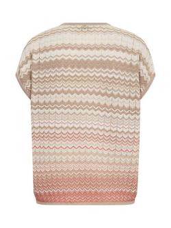 MOS MOSH Mmshani Zig Zag V-Neck Knit Jumper, Ecru - view 2, Ecru