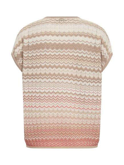 MOS MOSH Mmshani Zig Zag V-Neck Knit Jumper, Ecru - view 2, Ecru
