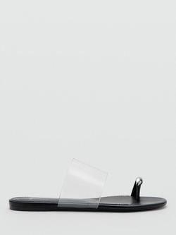 Mango Toe Ring Band Sandals, Black, Black