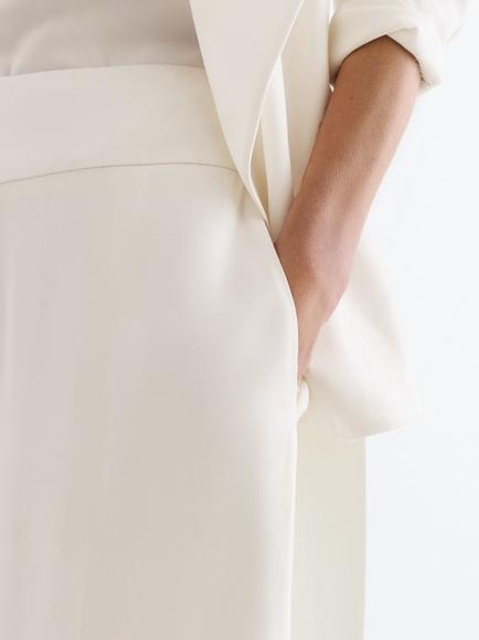 Reiss Clover Wide Leg Tailored Trousers, White - view 2, White