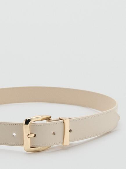 Mango Square Buckle Waist Belt - view 2, Raw