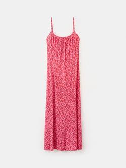 Mango Floral Scoop Neck Slip Dress, Pink, Pink