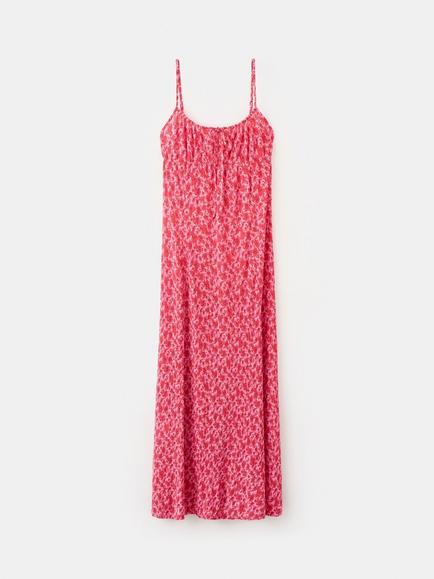 Mango Floral Scoop Neck Slip Dress, Pink, Pink