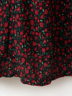 Mango Floral Print Smocked Midi Dress, Black - view 2, Black