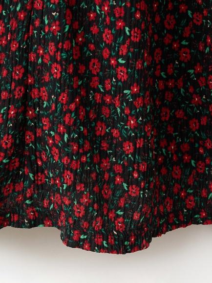 Mango Floral Print Smocked Midi Dress, Black - view 2, Black