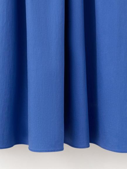 Mango Bandeau Gathered Bodice Midi Dress, Blue - view 2, Blue