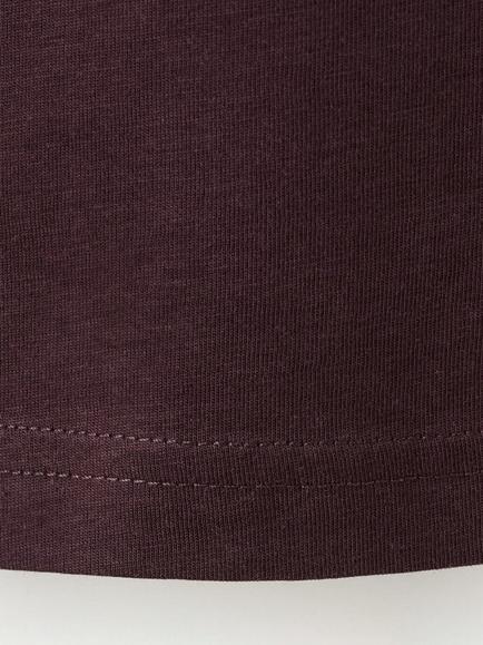 Mango Cotton Relaxed Fit Crew Neck T-Shirt, Bordeaux - view 2, Bordeaux