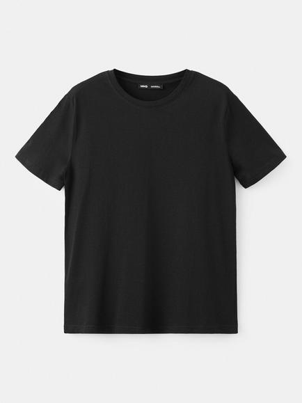 Mango Crew Neck Short Sleeve T-Shirt, Black, Black