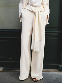 Mango Tailored Wide Leg Trousers, Raw, Raw