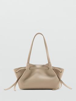 Mango Double Handle Shoulder Tote Bag, Off White, Off White