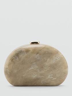 Mango Marble Effect Clutch Bag, Stone, Stone