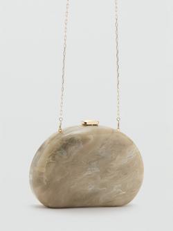 Mango Marble Effect Clutch Bag, Stone - view 2, Stone