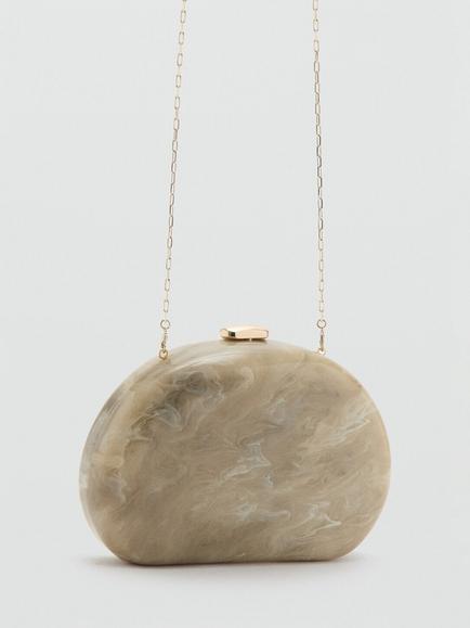 Mango Marble Effect Clutch Bag, Stone - view 2, Stone