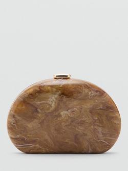 Mango Oval Clutch Bag, Cognac, Cognac