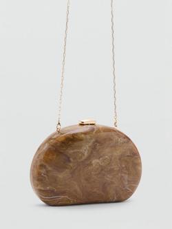 Mango Oval Clutch Bag, Cognac - view 2, Cognac