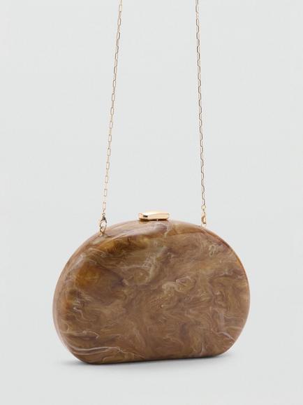 Mango Oval Clutch Bag, Cognac - view 2, Cognac
