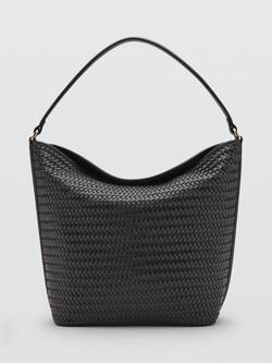 Mango Woven Hobo Shoulder Bag, Chocolate, Chocolate